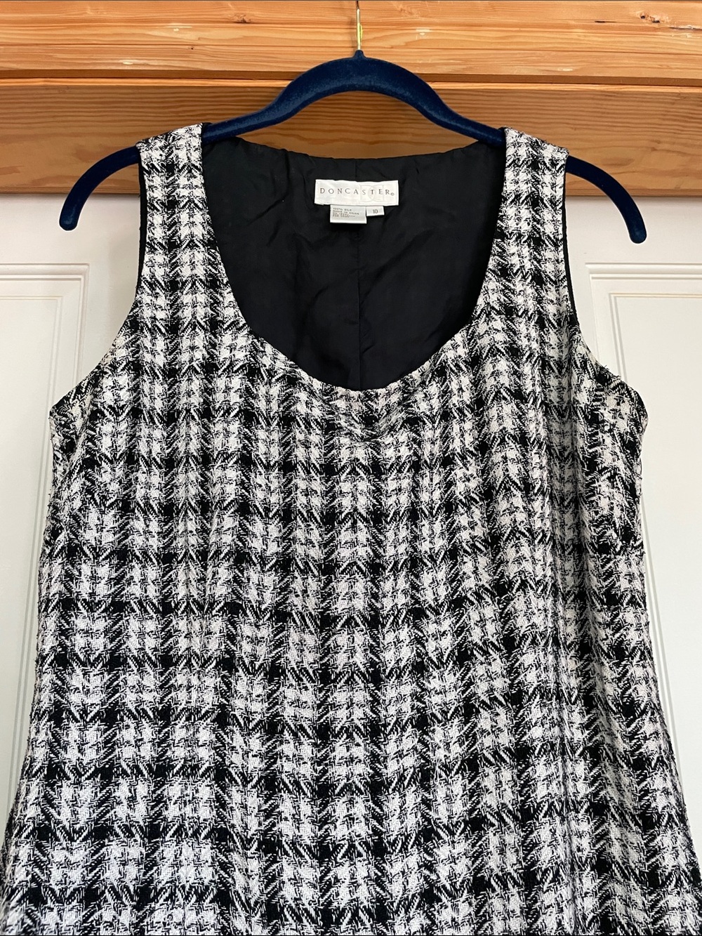 Doncaster Vintage Black & White Houndstooth Dress Jacket Suit - Picture 12 of 15